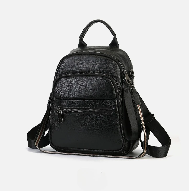 2027 New Fashion Luxury Brand Cow Genuine Leather Women Backpacks Female Ladies Girl Student Korean Casual Designer Backpack