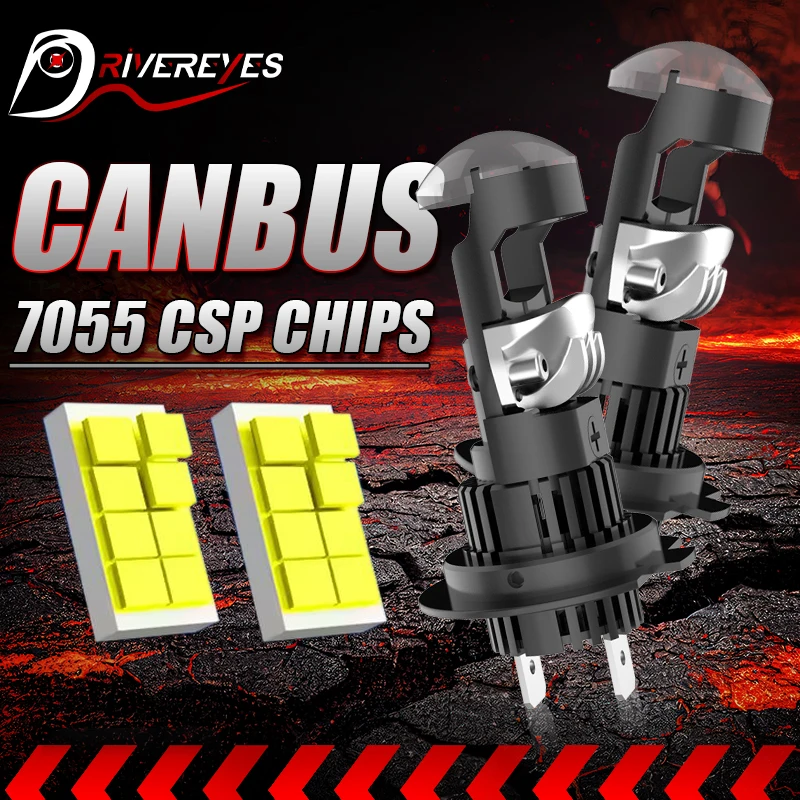 

H7 LED Projector Lens Canbus H11 H8 9005 HB3 9006 HB4 Bi LED 1:1 Turbo Lamp Car Headlight 7055 CSP Mini Diode Plug&Play 12V 24V