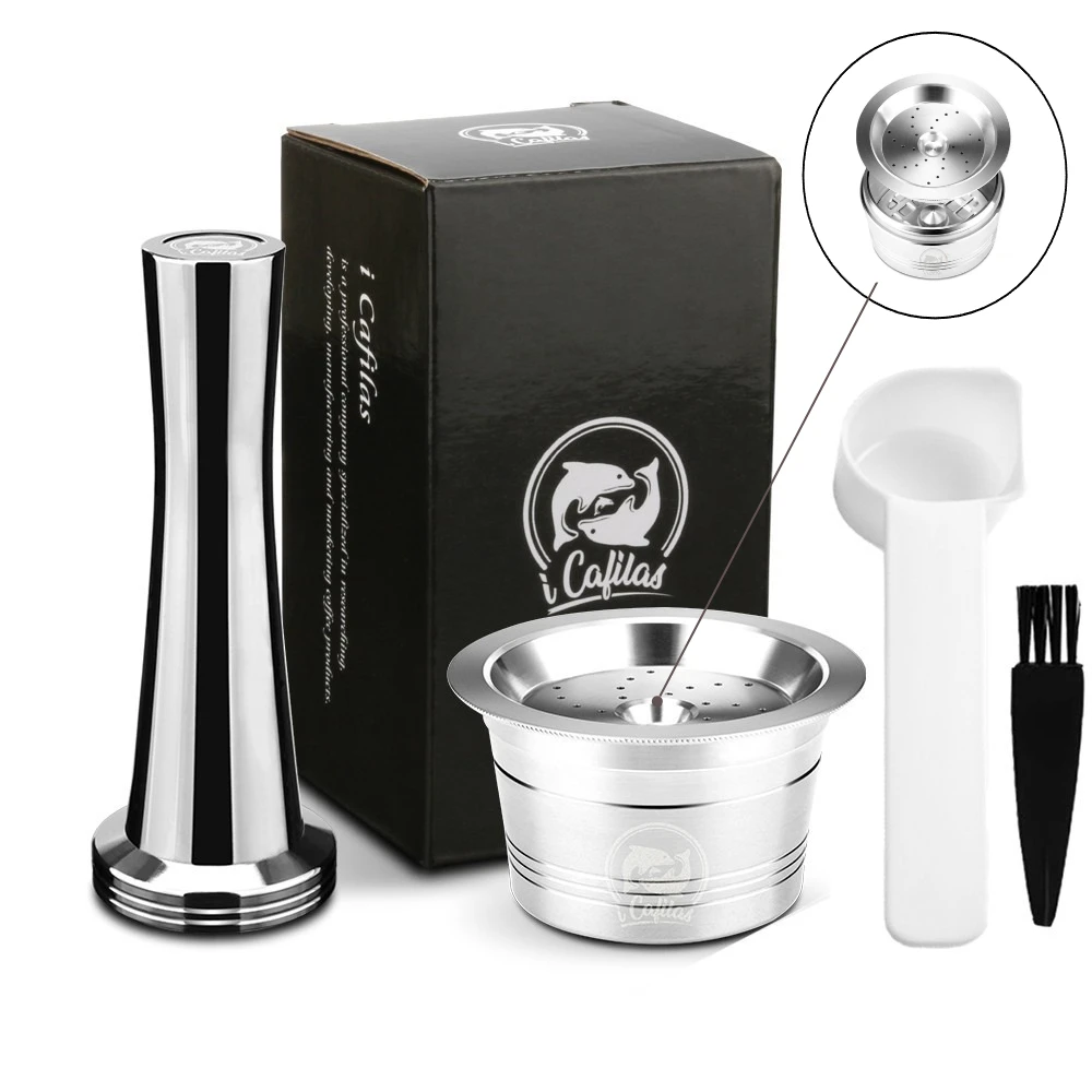 For K-fee CAFFITALY Refillable Coffee Making Tools Reusable Stainless Steel Coffee Filters Capsule Pods Tamper