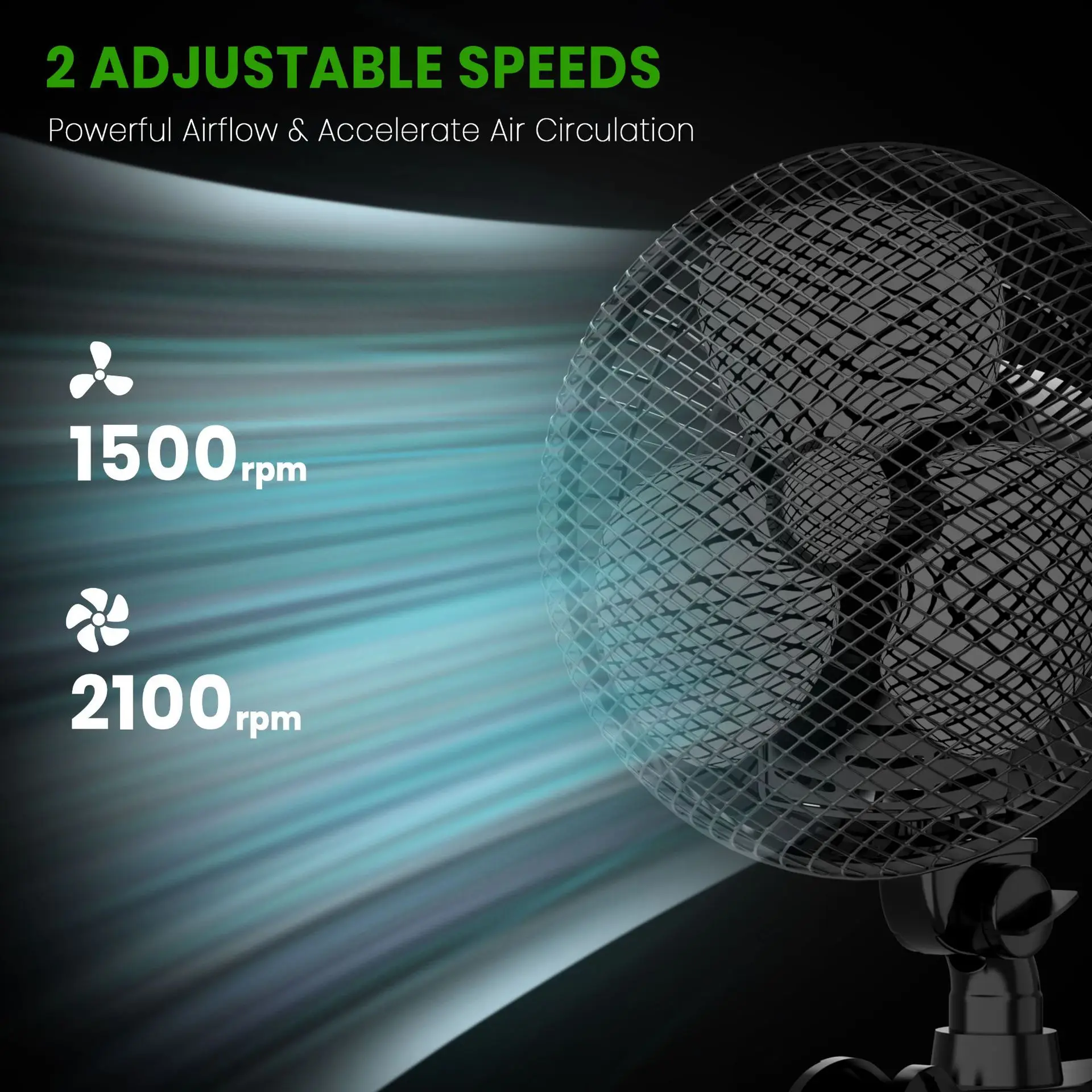 Planting tent clip fan, dormitory camping, automatic shaking head wind turbine fan