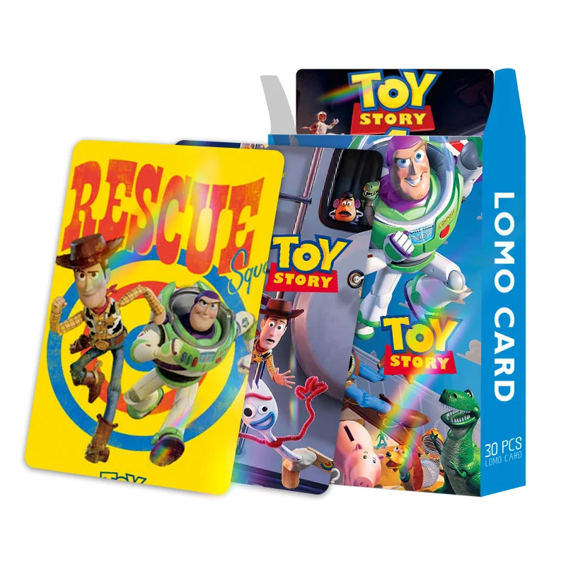 Toy Story Laser Flash Cards 30 Double Sided LOMO Mini Boxed Cards Collectible Photo Cards Hobby Collection Birthday Party Favors view 6