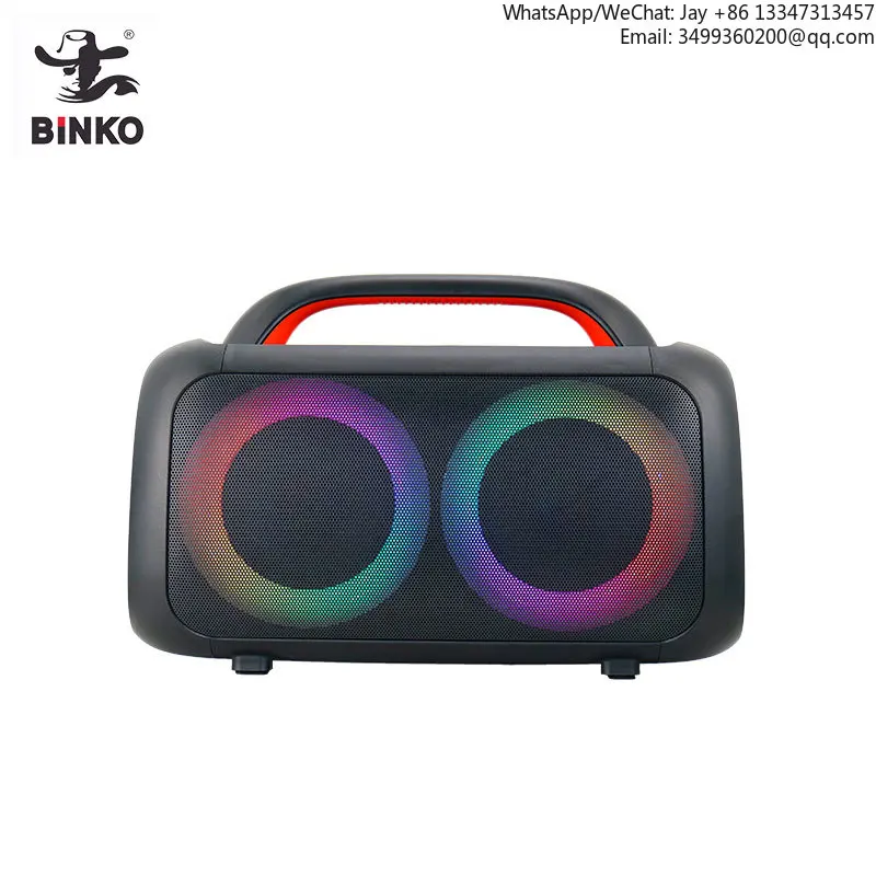 

BiNKO Outdoor Portable RGB Light Wireless Speaker Waterproof Super Bass Boost Boombox With Battery For Parties And Computers