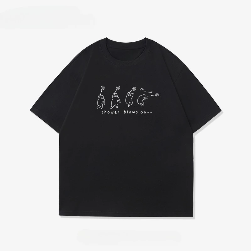 

Высококачественная футболка Summer Fun с принтом кота и бадминтона 2025, подходящая для мужчин и женщин, которую можно носить с короткими рукавами.