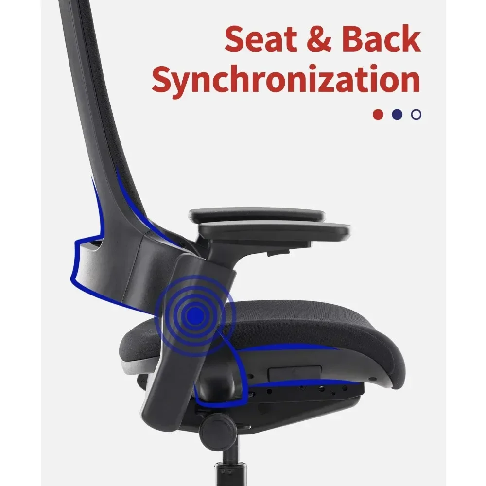 2 ergonomic high-position swivel office chairs with height-adjustable head 3D armrests, lumbar support and padded backrests