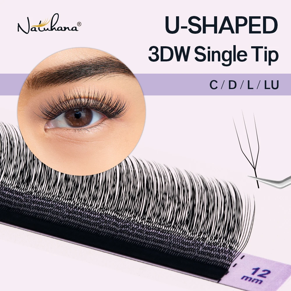 

NATUHANA U Shaped 3D 4D 5D Eyelash Extension YY Lashes Super Soft Premade Volume Fan Lashes C/D Natural Wispy Lash