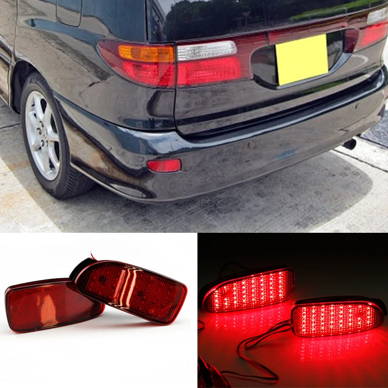 

2 Pcs Durable Left Right Car Rear Bumper Warning Light for Toyota Previa Estima 2014 Red LED Reflector Brake Stop Lamp Fog Light