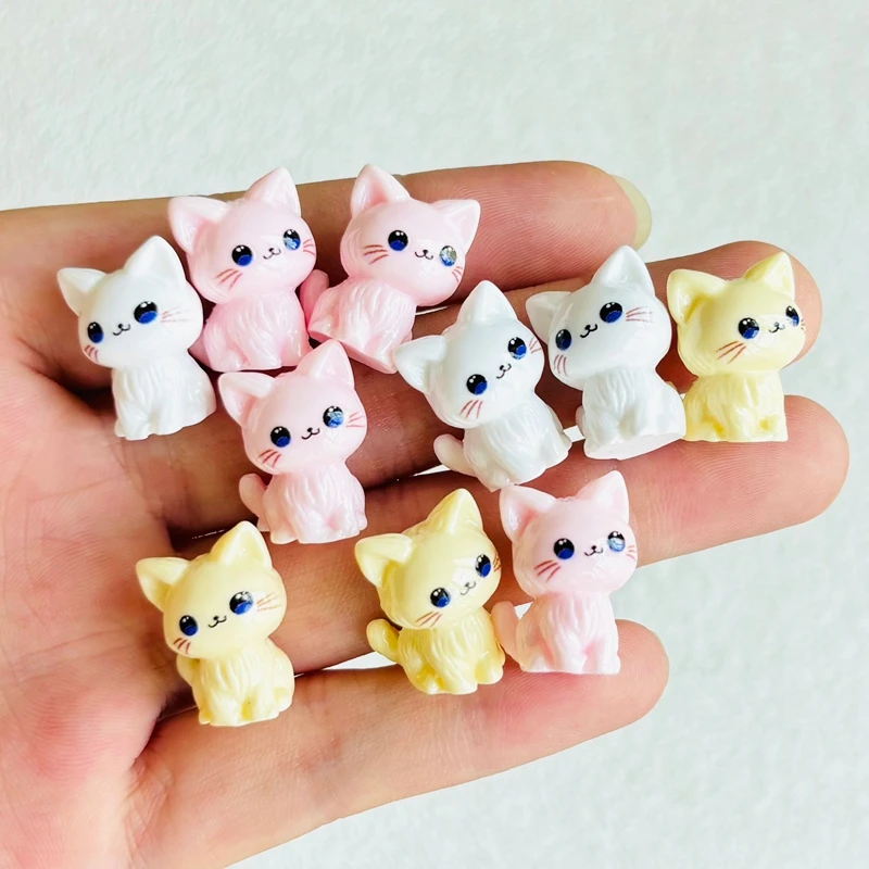 10pcs Cute Cartoon 3D Stereoscopic Simulation of Kitten Series Resin Scrapbook Diy Jewelry Gift Hair Clip Accessories A148