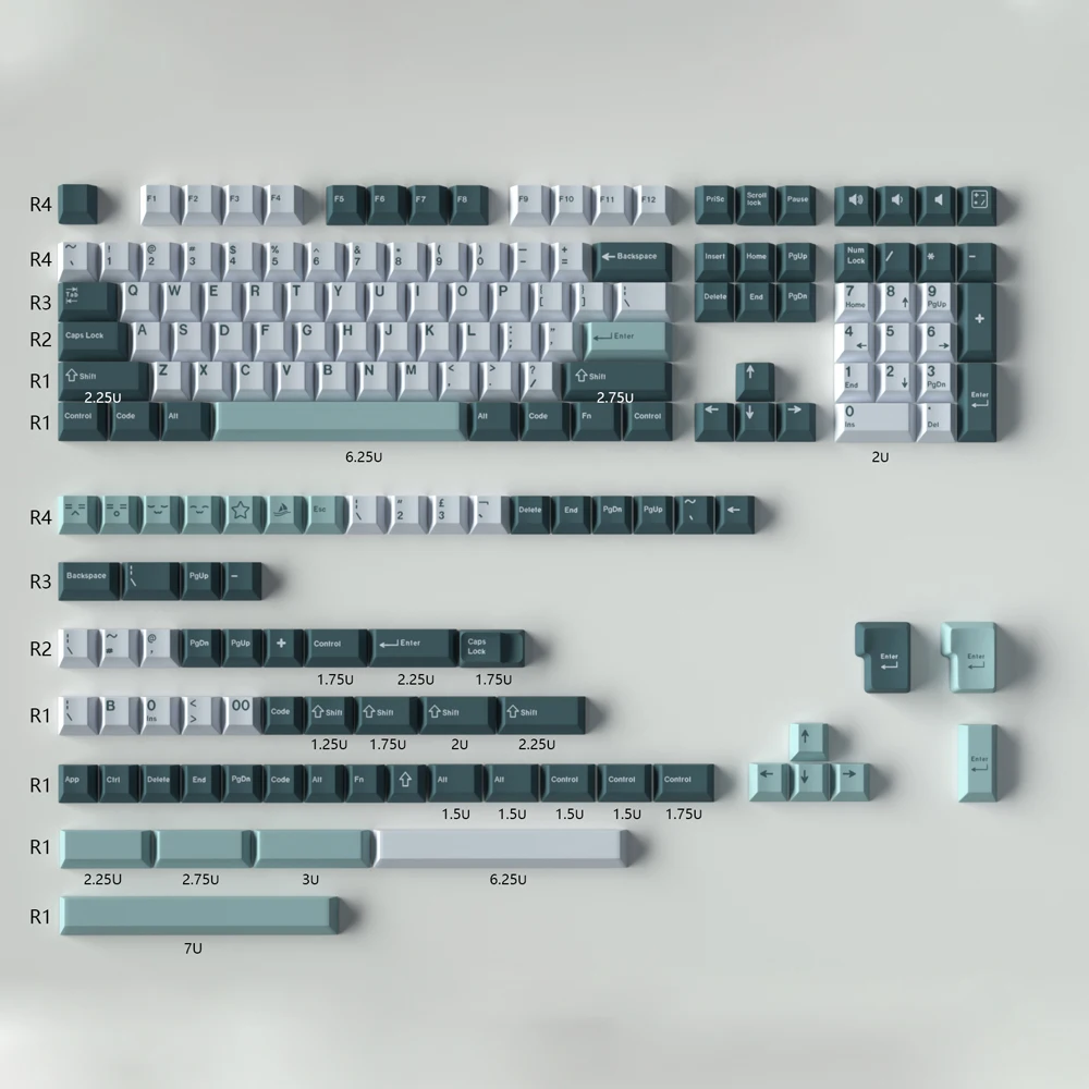 1 Set GMK Clones Botanical Keycap PBT Double Shot Cherry Profile KeyCaps With 1.75u 2u Shift For Mechanical Keyboard GK61