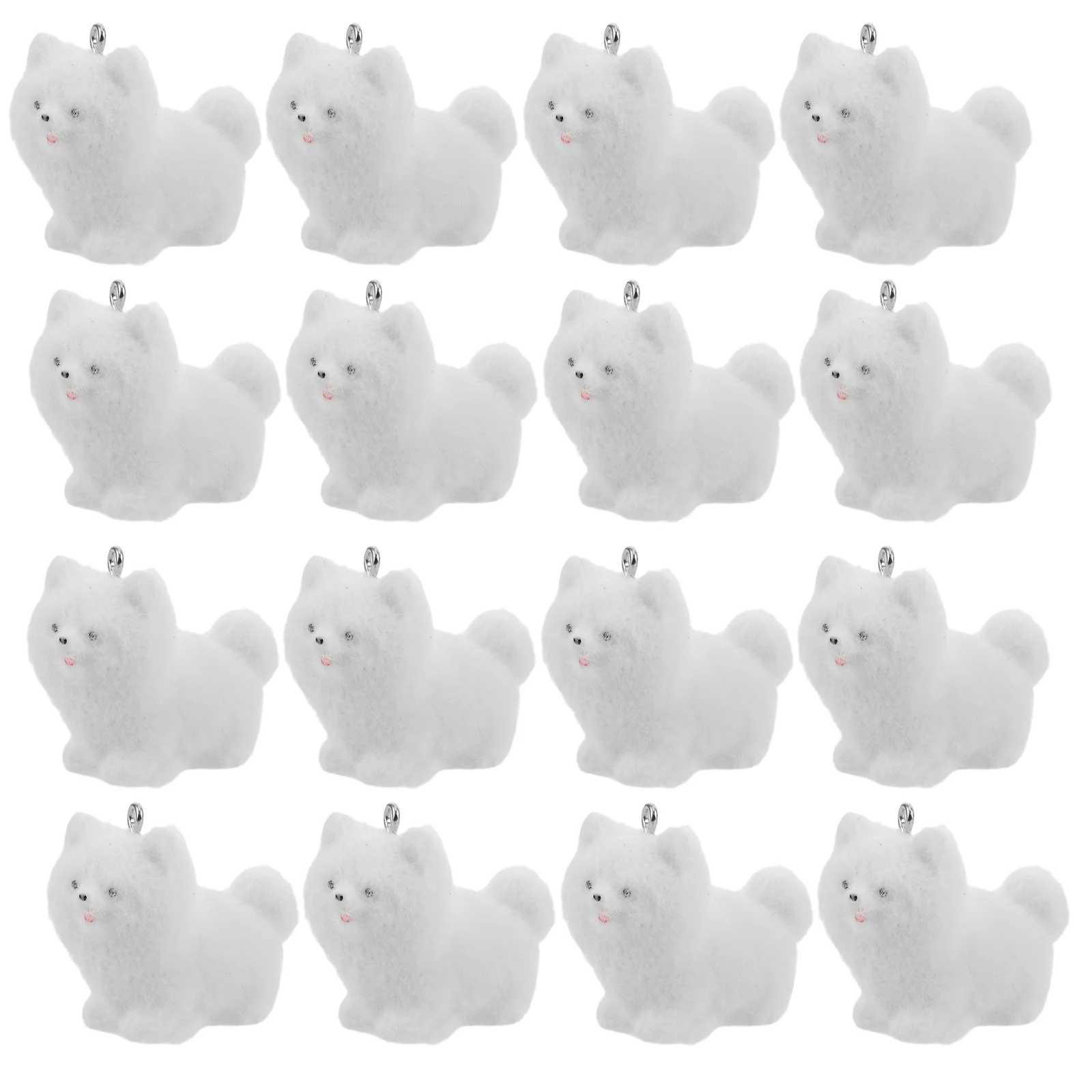 

20Pcs Soft-Touch Flocked Resin Dog Pendants Adorable Miniature Animal Charms for DIY Jewelry Craft Projects Home Decoration