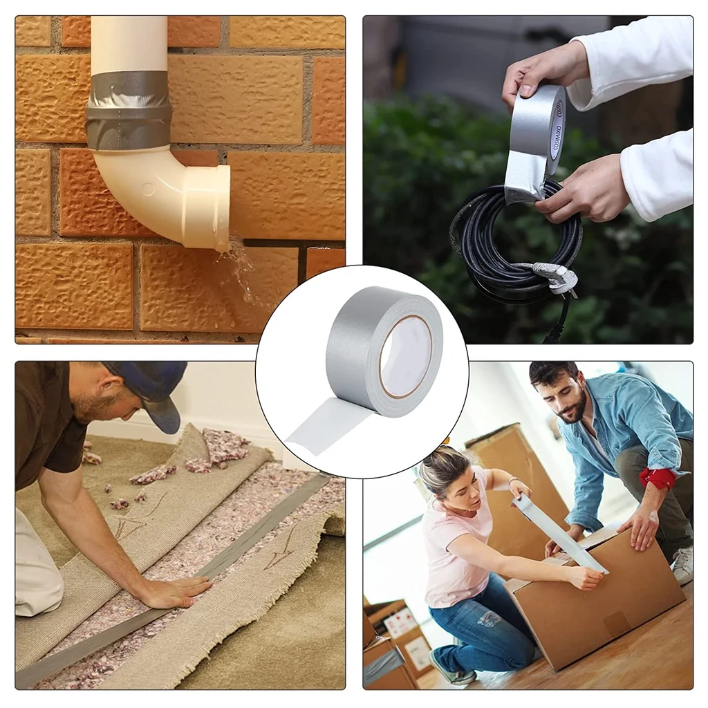 

Cloth Tape High Adhesion Single Sided Gray Silver Residue Free Tape Carpet Door Window Windproof Waterproof Pipe Tape 10M