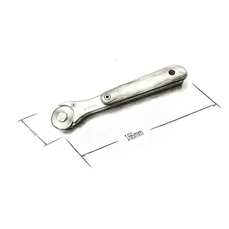 Nattools Stainless Steel Rotary Cutter Leather 28mm Interchangeable Blade Retractable Design Wood-Inlaid Handle for DIY Craft