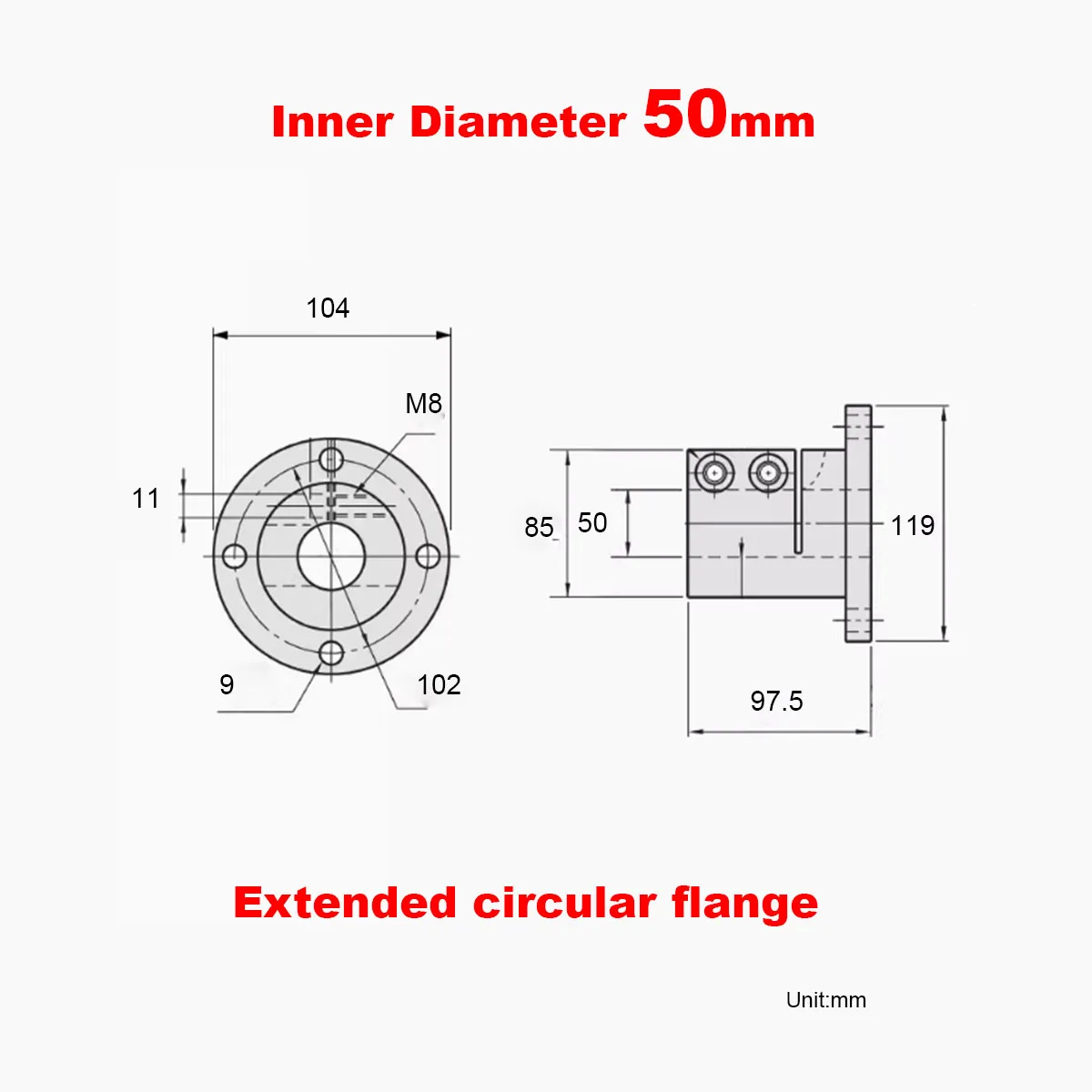 Variant: 1pcs  M50 Round