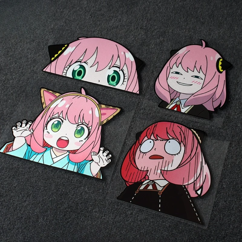 

1PC Peeking Anya JDM Anime Car Stickers Waterproof Funny Auto Window Rear windshield Trunk Bumper Sunscreen Vinyl Decals