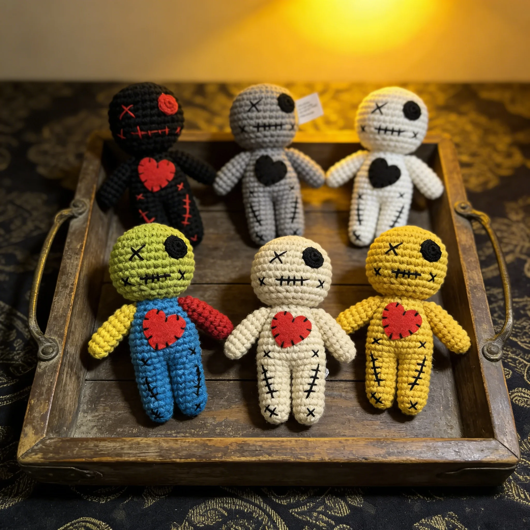 Various Color Handmade Thai Voodoo Doll Unique Creepy Horror Party Ornament Witchcraft Trick Props for Halloween Christmas Decor