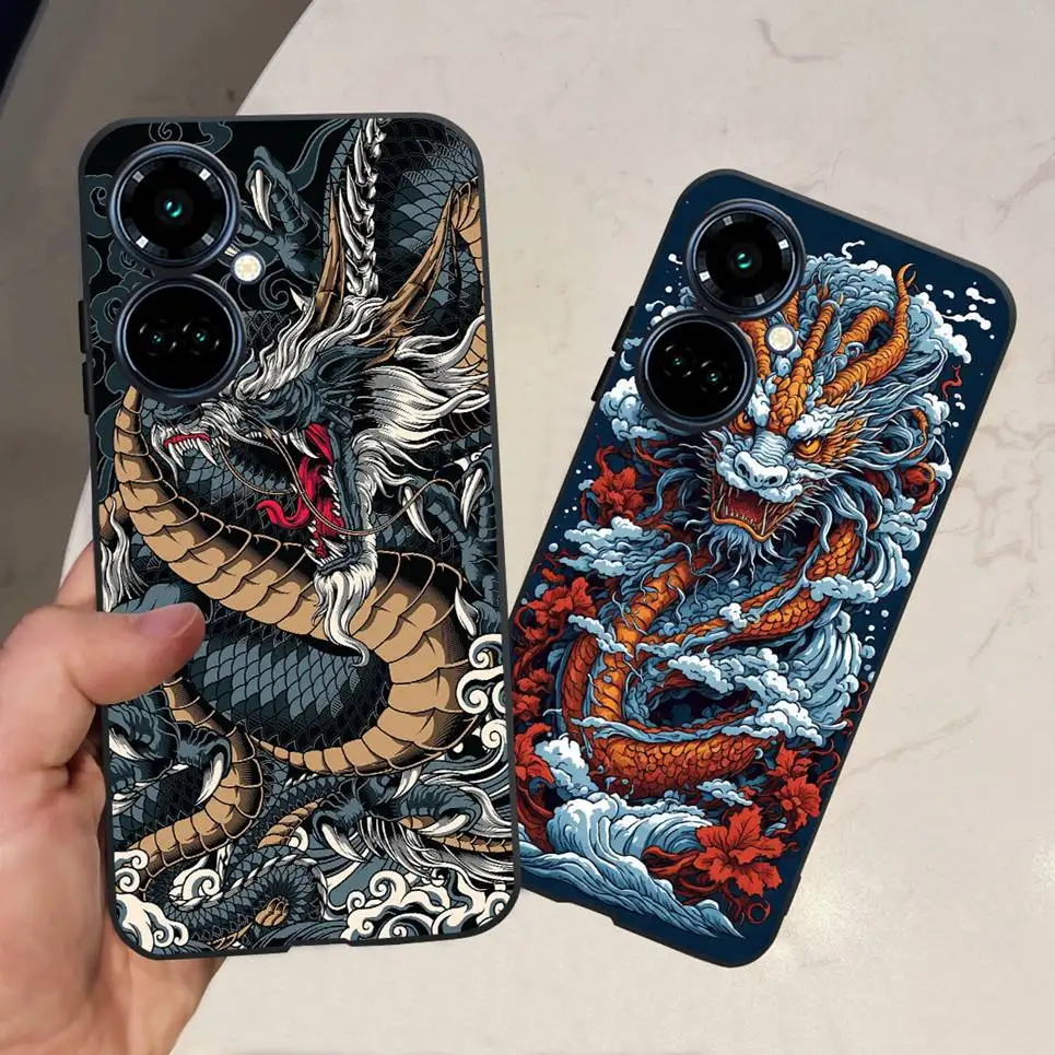 For Tecno Camon 19 / 19 Pro 4G 5G / 19 Neo Back Cover Cartoon Cool Style Animals Girly Soft TPU Silicone Phone Case Matte Coque