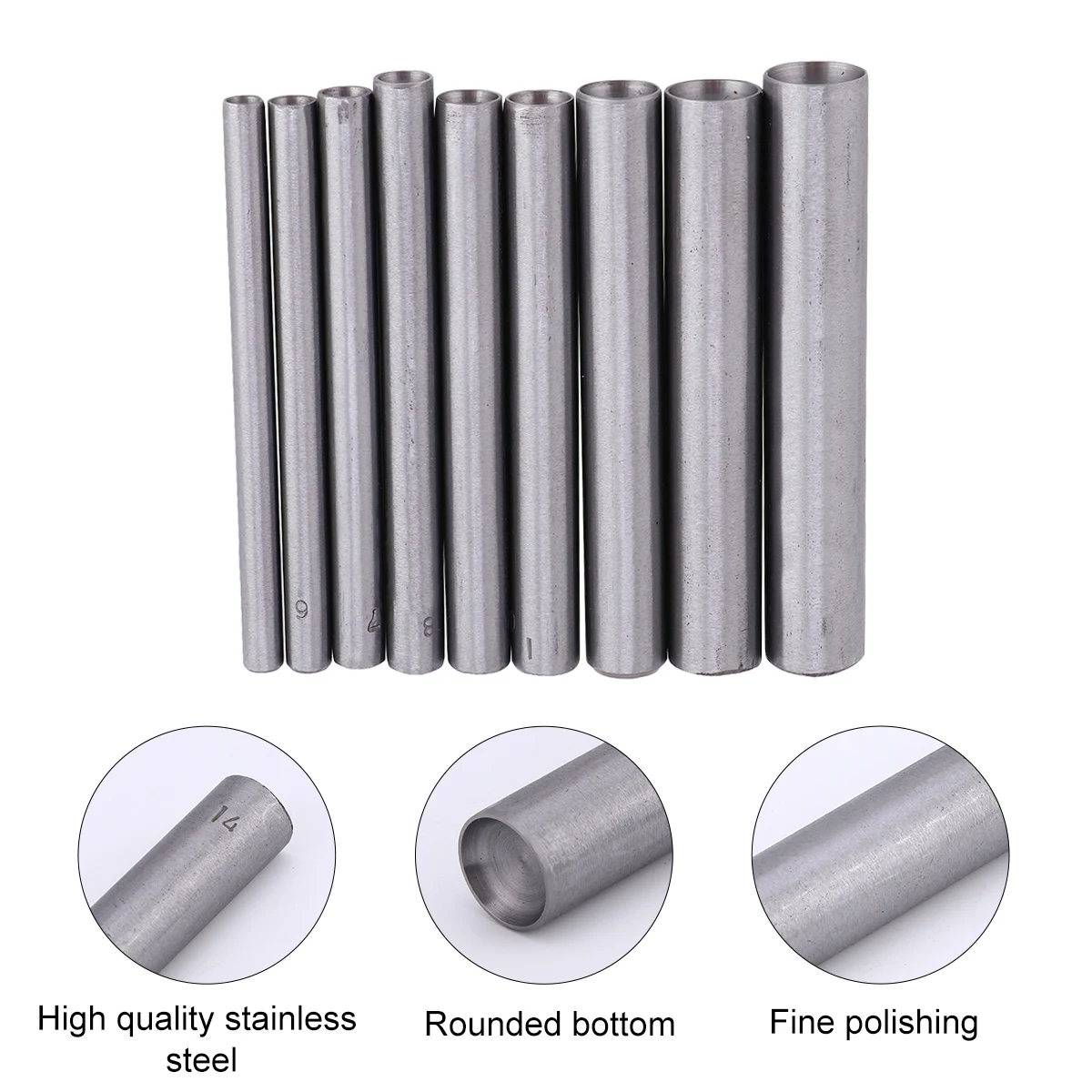 

9pcs Stainless Steel Hollow Punch Set Craft Tools Belt Holes Making Gasket Cutter Precision For Canvas Webbing Handbags