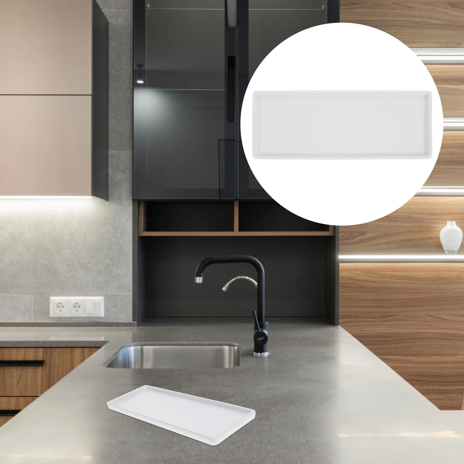 

Rectangular Tray Vanity Trays for Bathroom Storage Toiletry Decorative White Porcelain