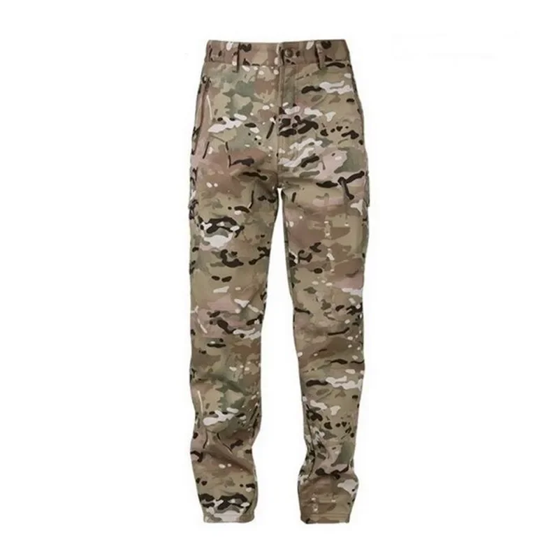 

Shark Skin Softshell Tactical Camouflage Pants Men Winter Waterproof Thermal Camo Hunt Fleece Pants Trousers