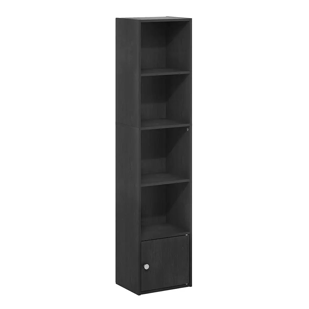 

Luder Shelf Bookcase With 1 Door Storage Cabinet, Blackwood