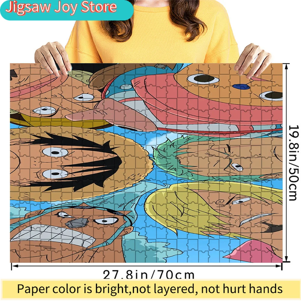 

Премиальный бумажный пазл с динамичным изображением группы One Piece Straw Hat Crew, 27,8x19,8 дюймов, большой размер, для самостоятельной сборки