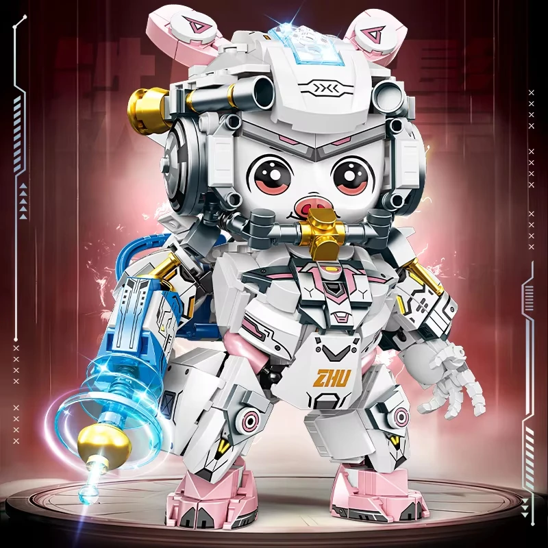 2025 نمط الكونغ فو 12 في 1 مجموعة مكعبات بناء الباندا والزودياك الميكانيكية ، ألعاب نماذج حيوانات مفصلية لهدايا عيد ميلاد الأولاد #4