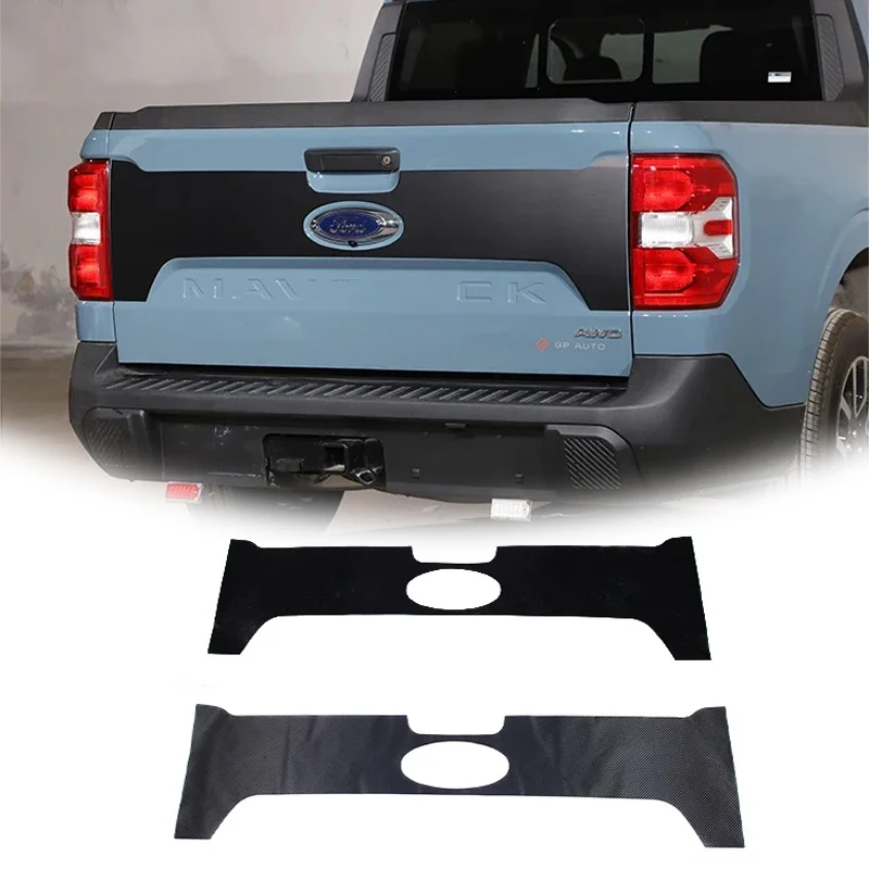 For Ford Maverick 2022-2025 Car Tailgate Rear Trunk Tail Carbon Fiber Black Vinyl Decoration Decal Sticker Auto Accessories
