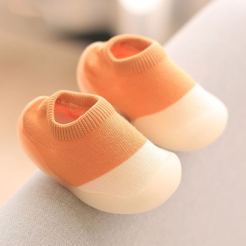 Cute Kids Socks Shoes Baby Infant Color Matching Boys Shoes Doll Soft Soled Child Floor Sneaker BeBe Toddler Girls First Walkers