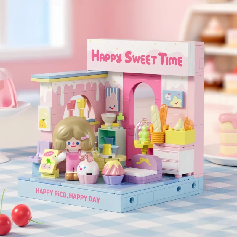 

FINDING UNICORN Building Blocks RiCO Store Manager Dessert Shop Children's Assembled Toys Street Scene Model Ornament Gift