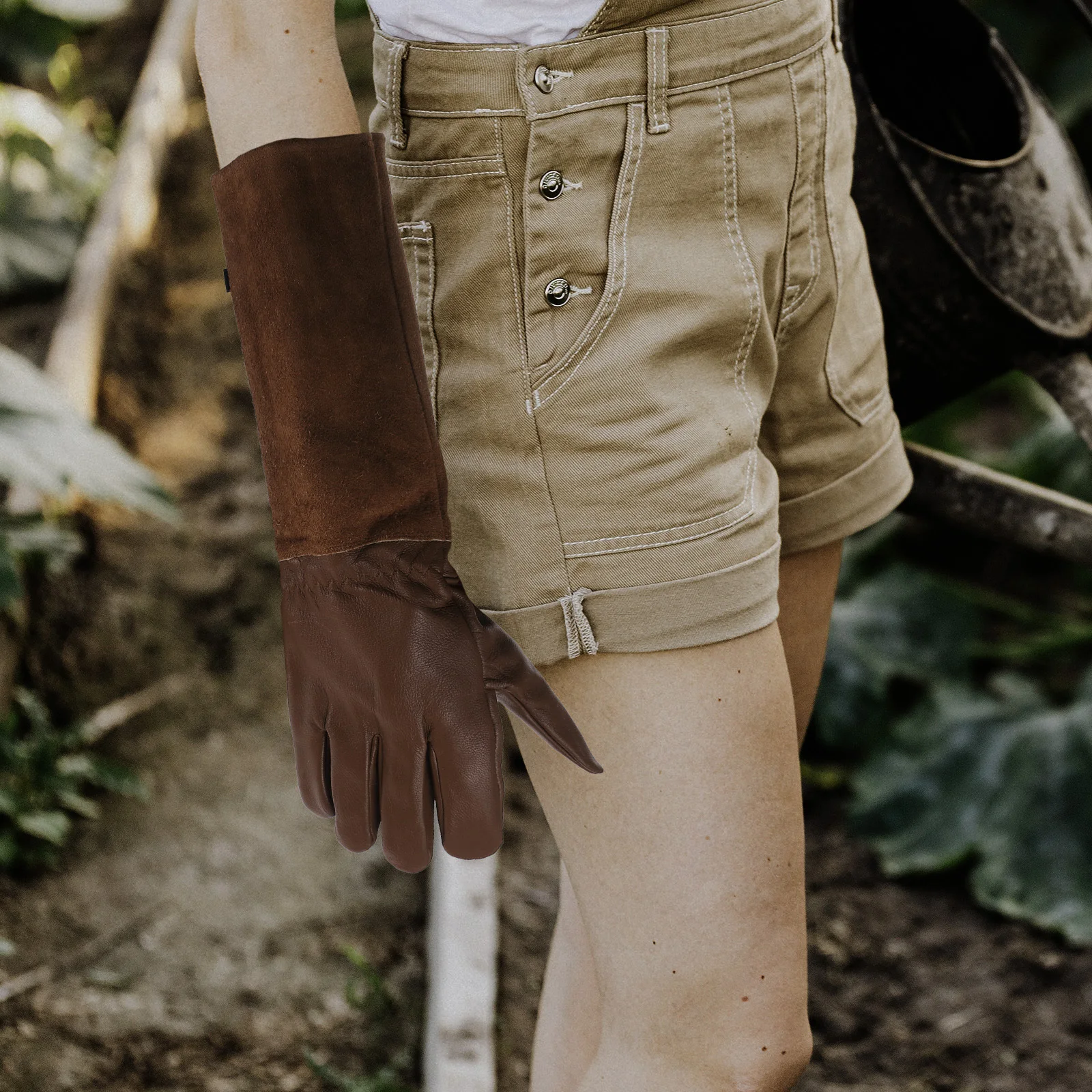 

1Pair Garden Gloves Long Durable Gardening Hand Protector Puncture Proof Outdoor Gloves for Working Planting Garden Glove