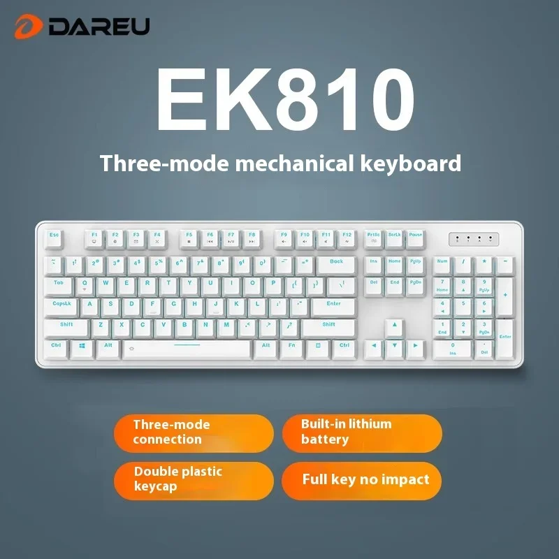 

Dareu Mechanical Keyboard Ek810 Alloy Version Of The Game Cable Three-mode Computer Office Multi-scene Application Good-looking