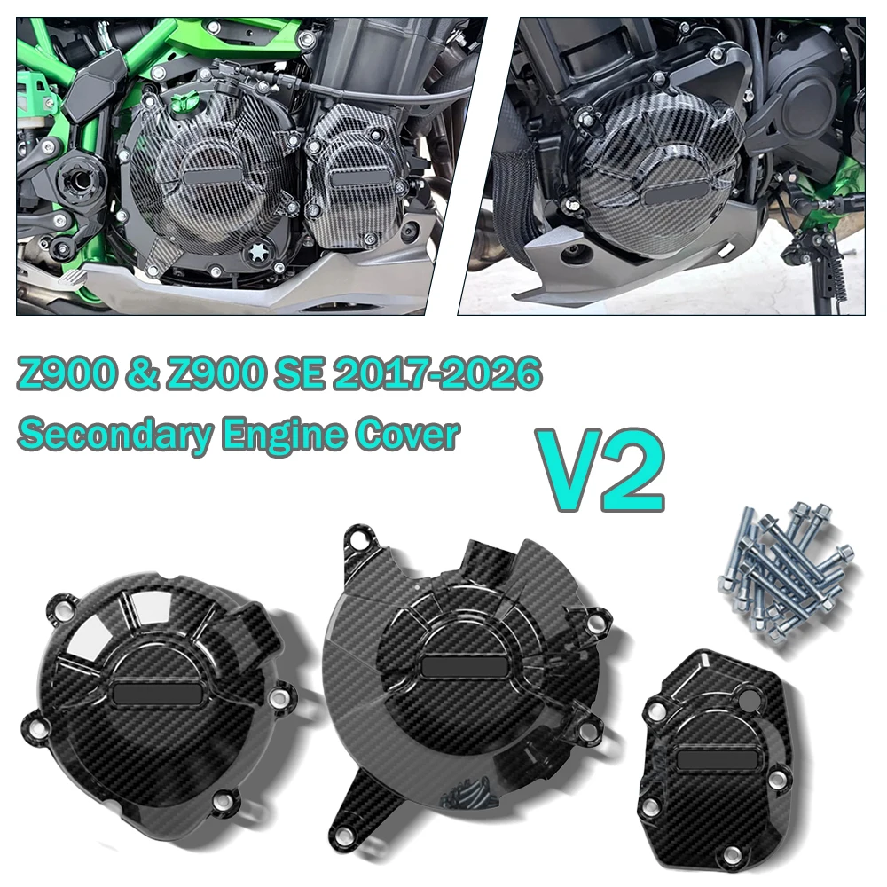 For KAWASAKI Z900 & Z900 SE 2017-2026 Secondary Engine Cover Carenados Engine Guard Z900SE NEW Moto Accessoire Engine Protection