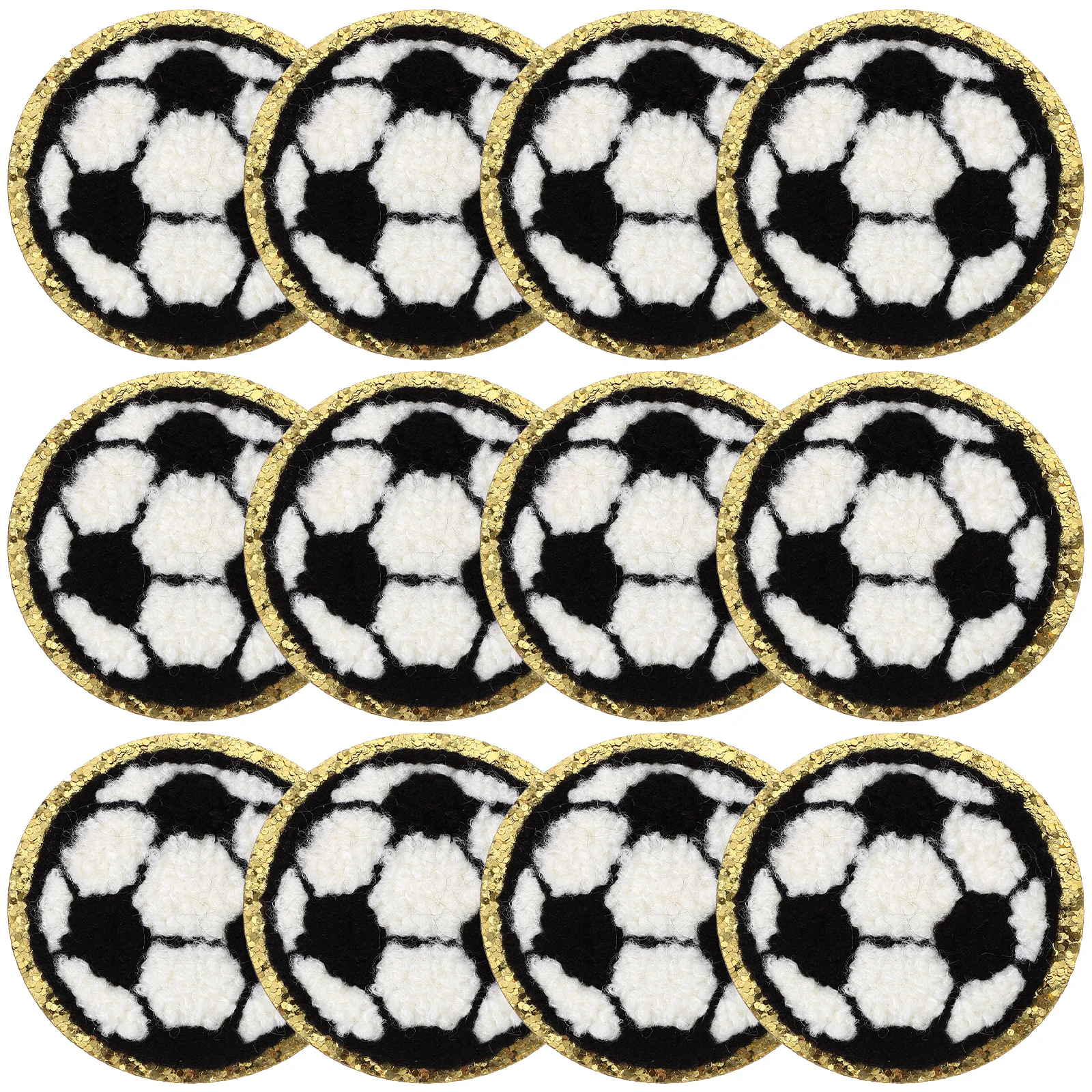 

12pcs Football Embroidery Applique Sports Decorative Hat Patches For Clothing Polyester Small Sports Ball Patches