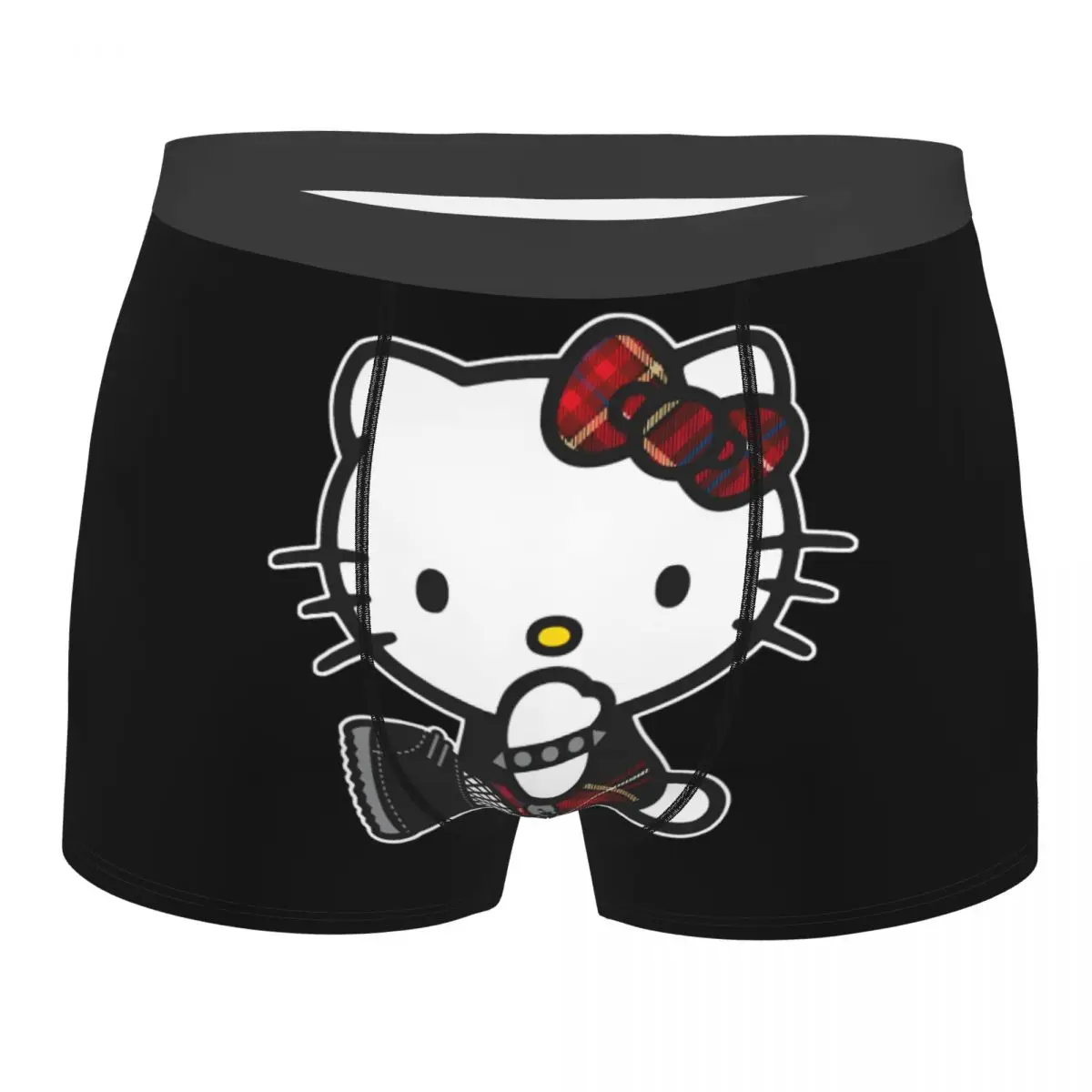 

Мужские трусы-боксеры Hello Kitty, черные дышащие трусы в готическом стиле, 2019