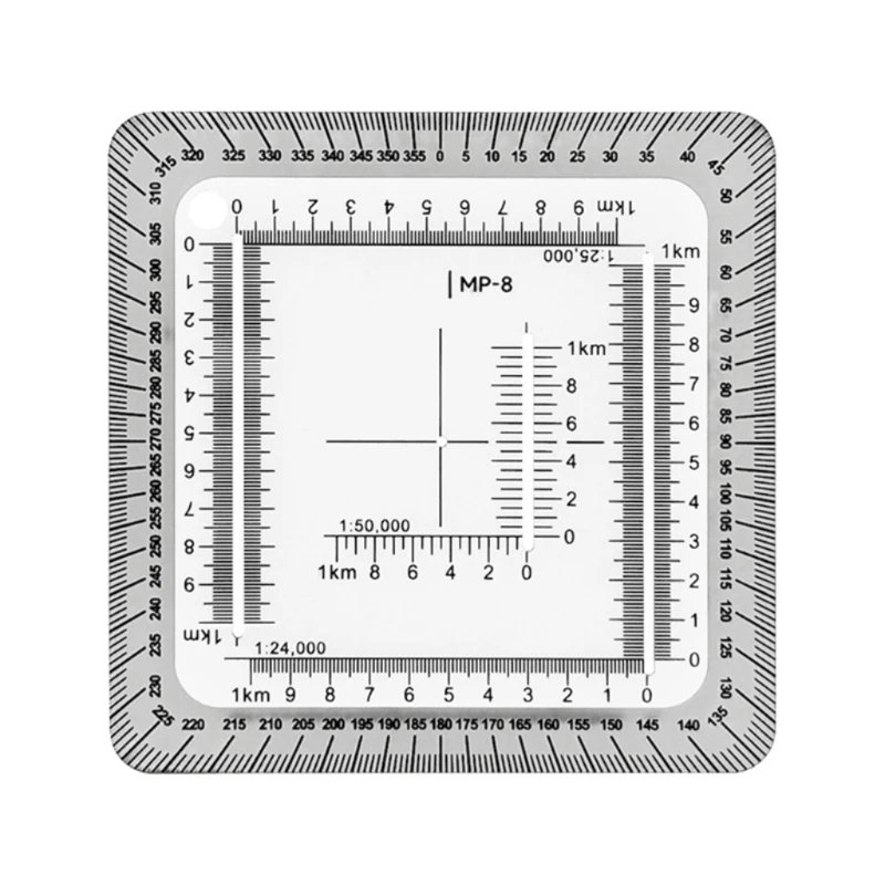 MP8 Military StyleMGRS/UTMCoordinate Ruler Protractor,Coordinate Scale Map Reading Topographical Map Scale