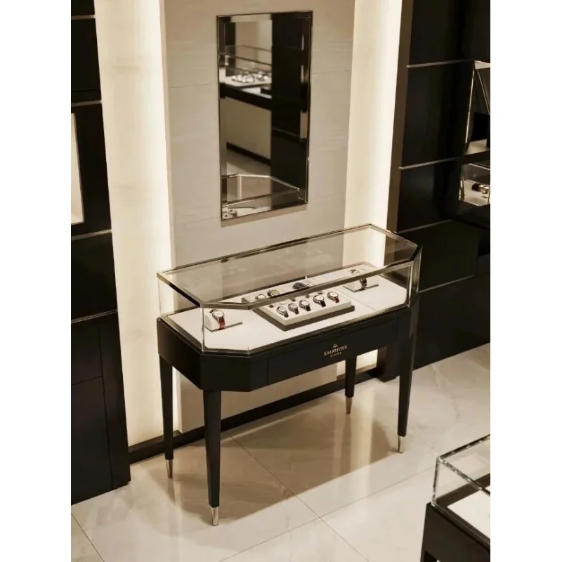 custom.Luxury Customizable Cubical Watch Display with LED Lighting Heavy Duty Durable Stainless Steel Construc