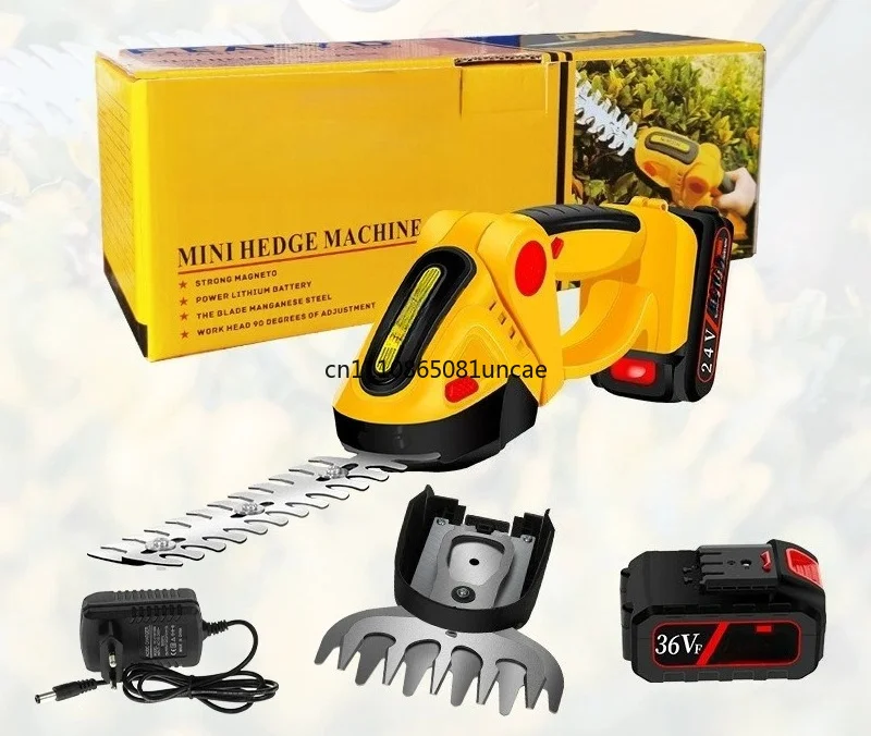 Dual-use Rechargeable Electric Hedge Trimmer Lithium Handheld Pruner Grass Cutter Garden Green Belt Trimming Machine