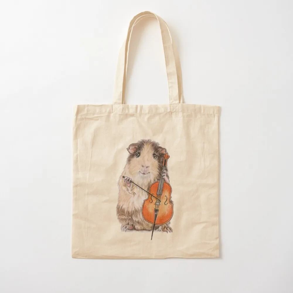 

Guinea pig cellist cello player Tote Bag tote university Handbags women men's Canvas