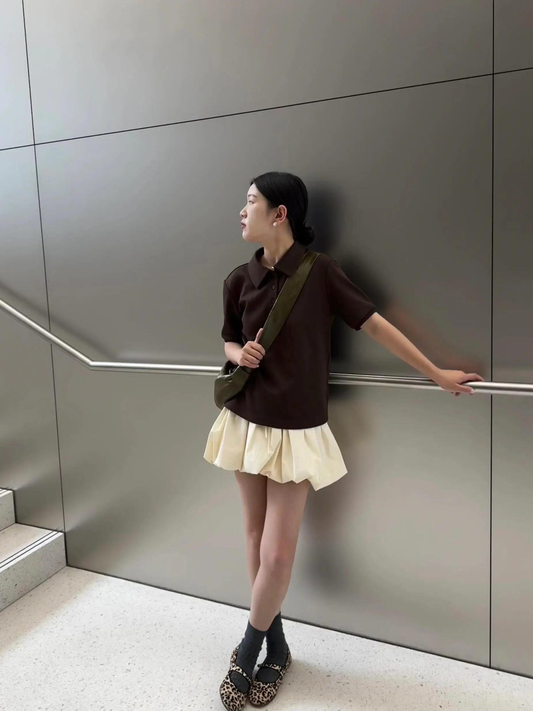 Romantic Beige Flower Bud Half Skirt Women's Casual A-Line Short Skirt Summer New Style Versatile mid Waist Other Fabric