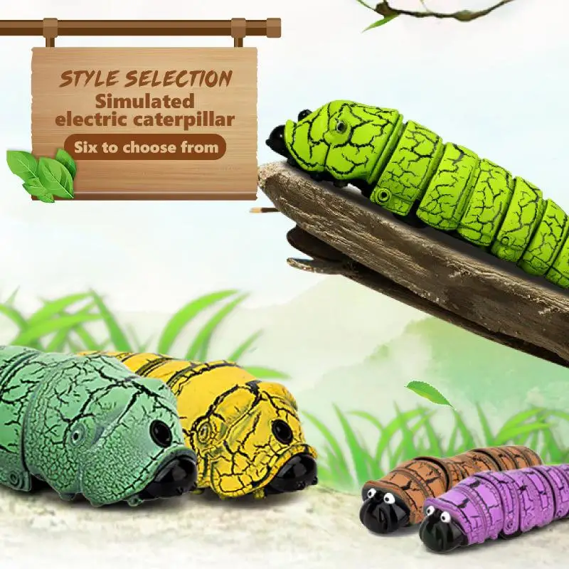 Simulation Tricky Remote Control Caterpillar Infrared RC Ghost Bug Spoof Reptiles Kids Party Toys for Boys Halloween Gifts