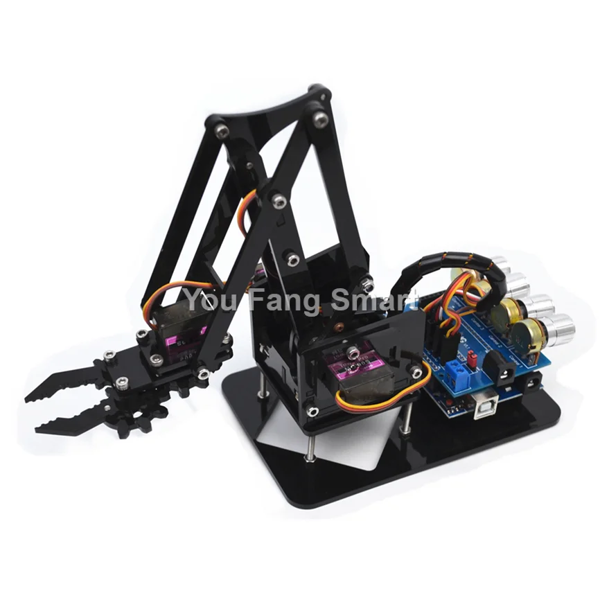 Sg90 mg90s Vorbau 4 dof Roboterarm-Kit mechanischer Arm Krallen-Kit ps2 oder Knopfs teuerung für Arduino-Roboterarm-Kit DIY-Programmier roboter – Detail 3