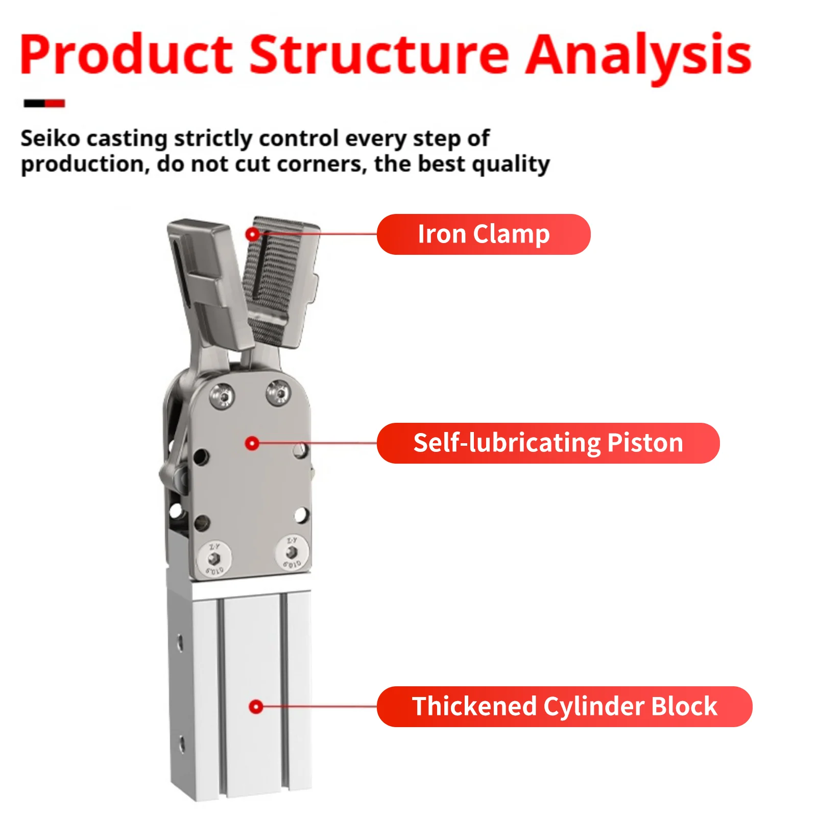 1615D 1615S 2015D 2015S Pneumatic Cylinder Gripper For Robotic Machines Single/Double-acting Manipulator with magnetic switch
