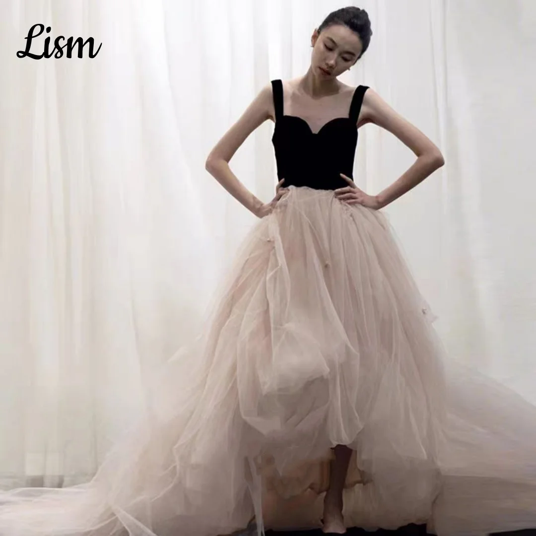 Lism Modern Wedding Party Dress Sweetheart Back Contrast Pink Bridal Gown 웨딩드레스 Korea Photo Shoot Customized Evening Dresses
