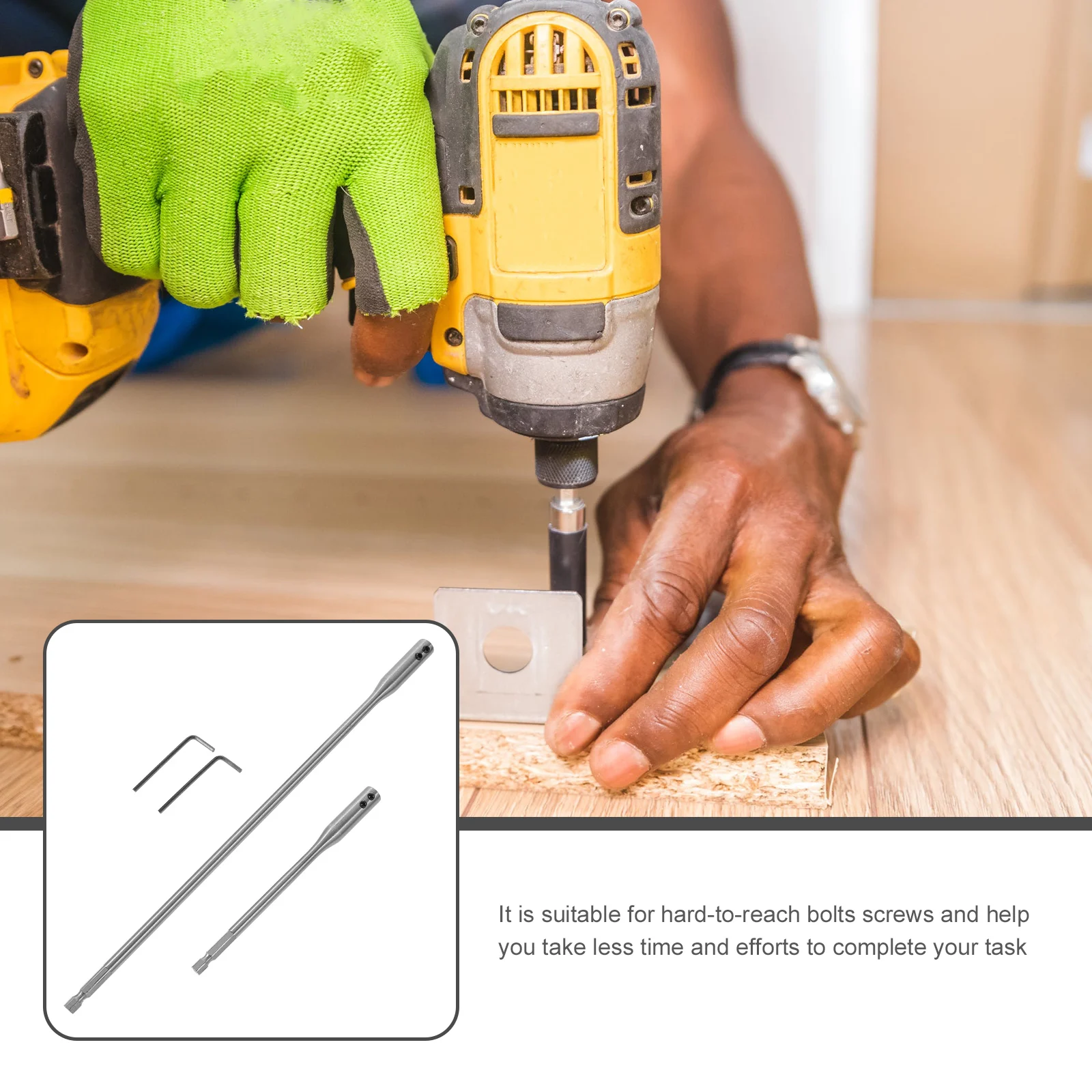 

1 set Drill 6&12 Inch 150mm 300mm Bit Extension Set Shank Bit Expander Bar Set Wood Bits Hand Tool Carpenter Parts