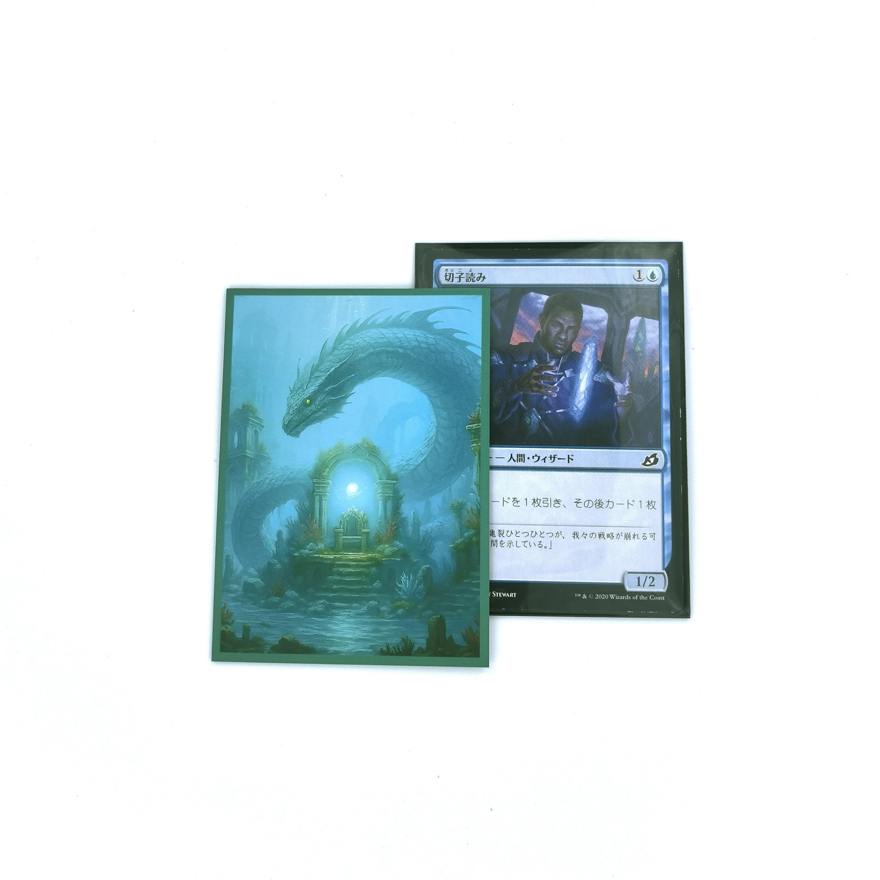 Ochraniacze na karty MTG, 100 sztuk, matowe, antypoślizgowe, ułatwiające mieszanie kart, 6,6 x 9,1 cm, pasują do TCG OCG CCG PTCG (Sea Snake) — zdjęcie produktu 4