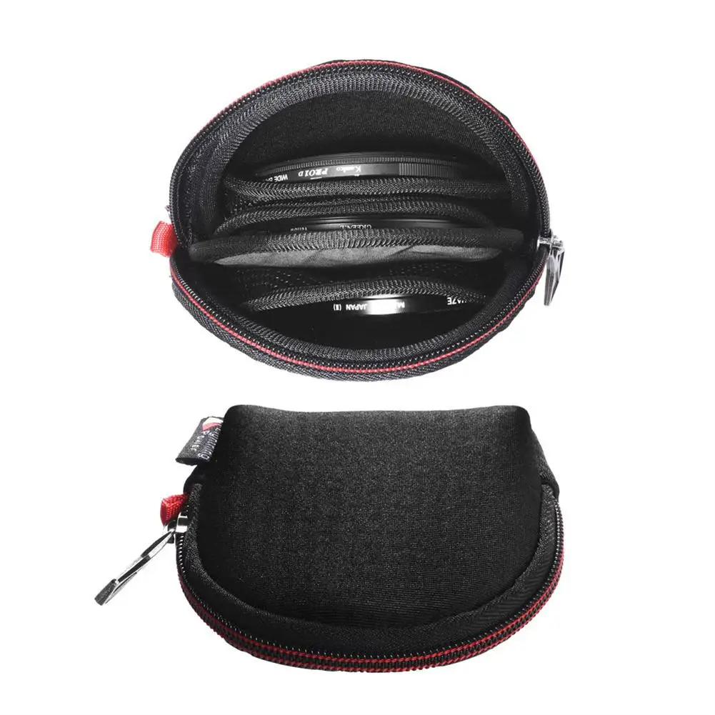 Protective Lens Filter Storage Bag soft Camera lens Filter Pouch Round Filter Storage Box Carrying Case Portable wallet case