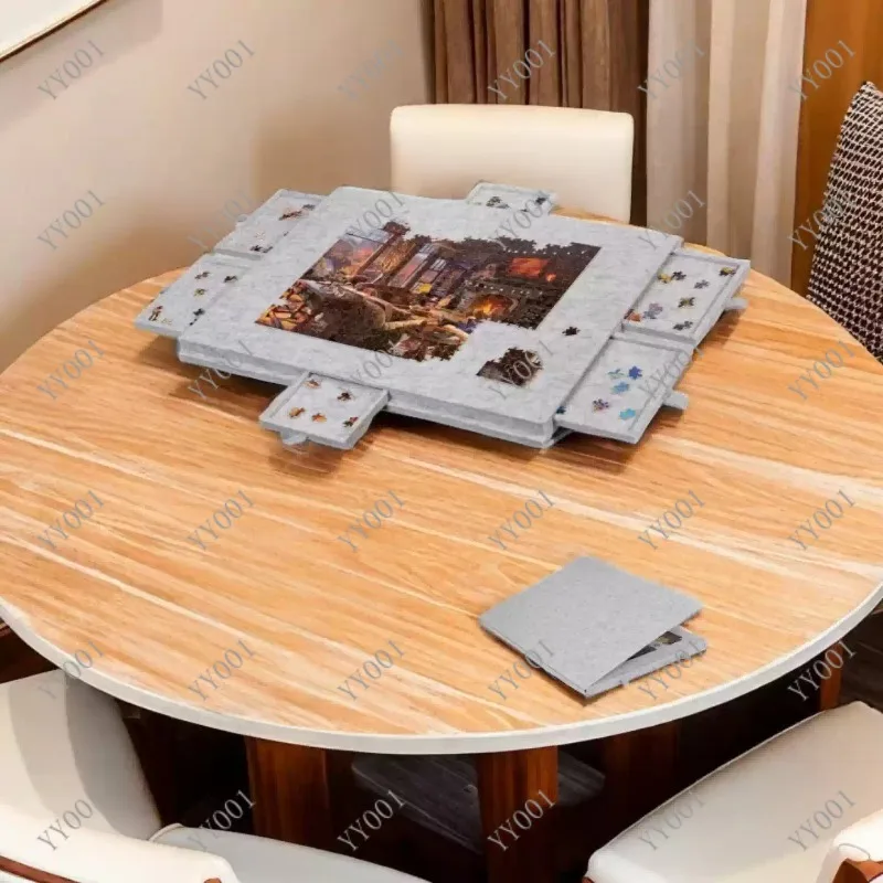 Portable Jigsaw Puzzle Table with Stand Cover 6 Drawers for Kids Puzzle Storage (Puzzle Not Included)
