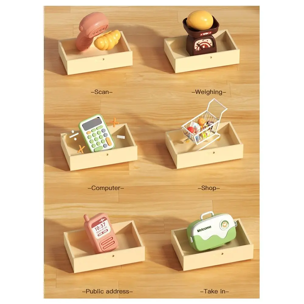 64 قطعة من تصميم تقليد أمين الصندوق باللون الوردي والأخضر، لعبة منزل بلاستيكية، لعبة تطوير ذكاء اللعب التفاعلي