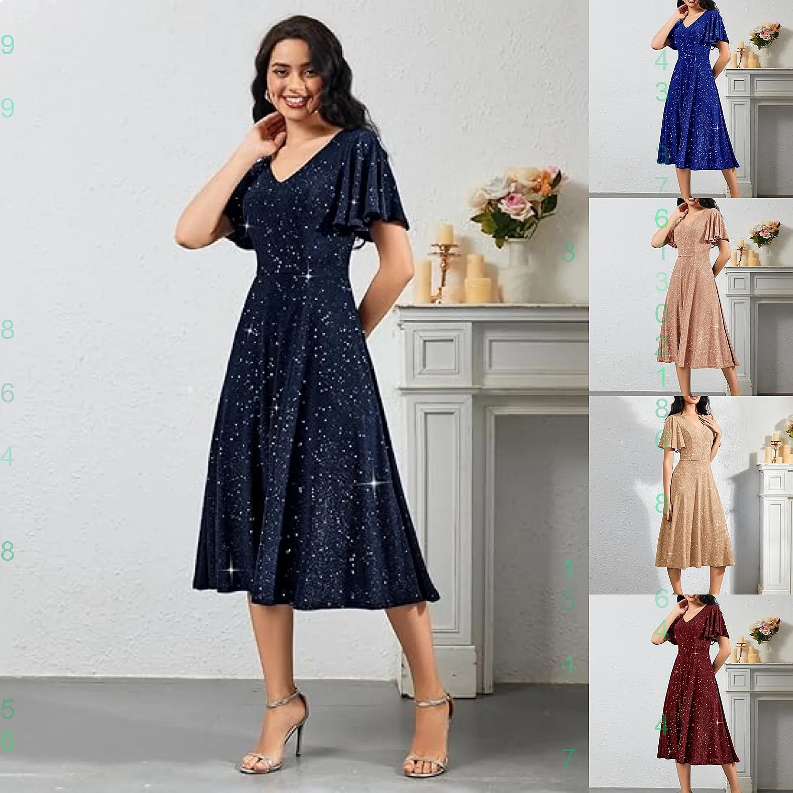 

Women Spring Summer Short Sleeve Midi Dress Casual Beach Vacation Maxi Dresses
