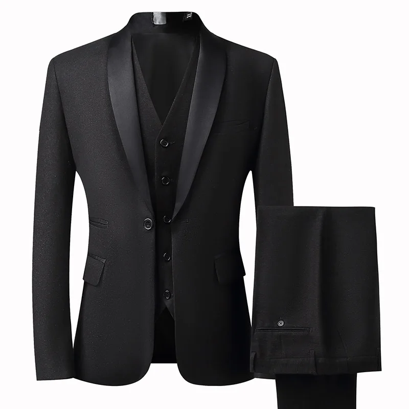 M8292 Men's double breasted suits slim fit Korean style trendy wedding