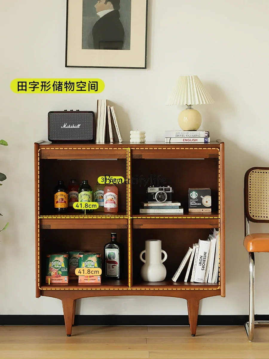 

yj21 yj31 Japanese Retro Solid Wood Bookshelf Storage Floor-standing Entryway Organizer Cabinet
